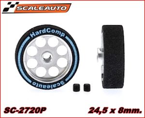WHEELS & SPONGE HARDCOMP TYRES (24,5 x 8mm.)