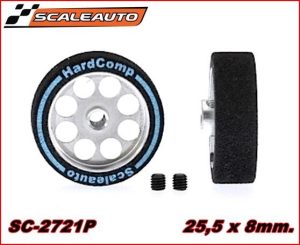 WHEELS & SPONGE HARDCOMP TYRES (25,5 x 8mm.)