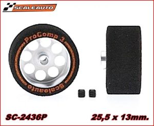 WHEELS & SPONGE PROCOMP-3 TYRES (25,5 x 13mm.)