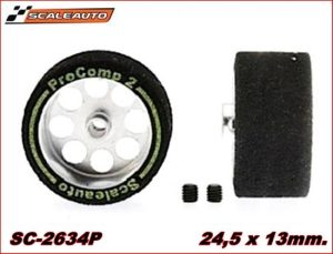 WHEELS & SPONGE PROCOMP-2 TYRES (24,5 x 13mm.)