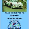 CALCAS 1/32 PEUGEOT 205 T16 EVO1 (RALLY CORTE INGLES 1985)