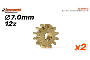 BRASS PINION 12d. DIAMETER 7mm.