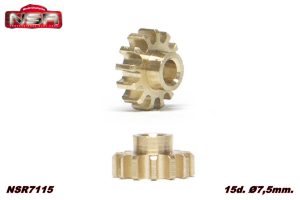 PINION 15D. EXTRA LIGHT METAL - Ø 7.5mm - AW