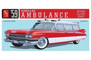 KIT 1/25 CADILLAC AMBULANCE W/GURNEY 1959