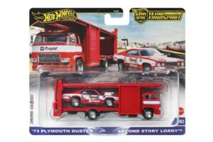 1973 PLYMOUTH DUSTER & SECOND STORY LORRY - HOT WHEELS PREMIUM