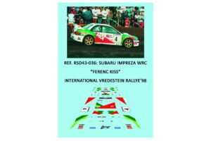 CALCAS 1/32 SUBARU IMPREZA WRC - INTERNATIONAL VREDESTEIN RALLYE 1998