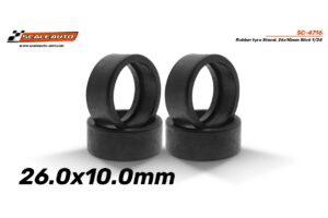 Standard rubber tires 26 x 10mm. Slicks for 1/24 scale