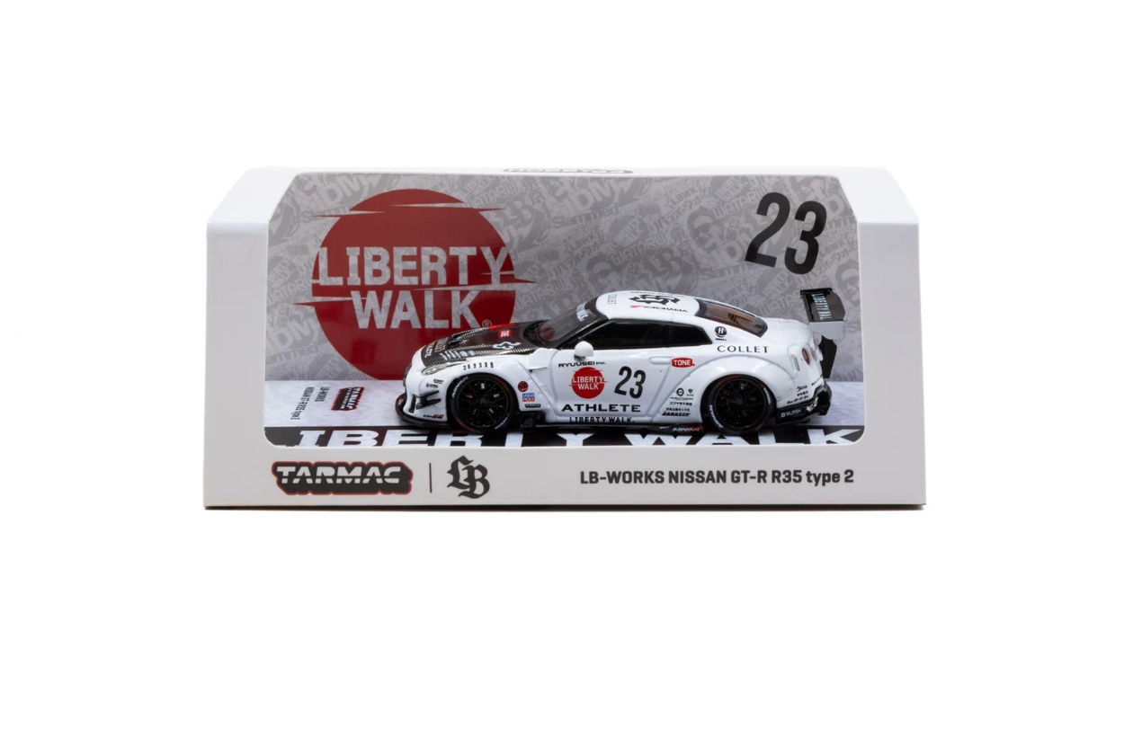 LB-WORKS NISSAN GT-R R35 type 2 White - Tarmac Works HOBBY64 - Imatge 2