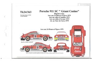 CALCAS 1/24 PORSCHE 911 SC - "GÉANT CASINO"